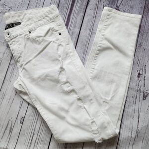 White Pants Armani A|X Denim Designer Classic Jeans Size 6 Stretchy Comfortable